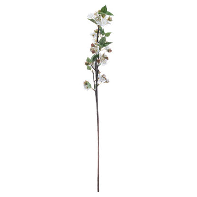 Hill Interiors Artificial English Blossom Branch Brown/white/green (One Size)