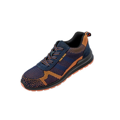 B&Q Result Work-Guard Unisex Hardy Safety Trainers Navy/ (8 Uk) Orange