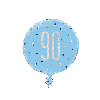 Unique Party Glitz Prismatic Age Foil Balloon Blue (30) from B&Q