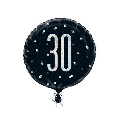 Unique Party Glitz Prismatic Age Foil Balloon Black (100) from B&Q