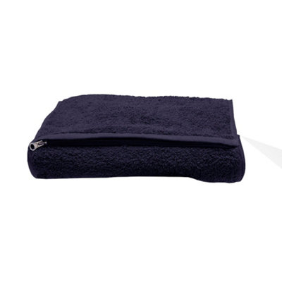 B&Q Towel City Luxury Pocket Gym Towel Navy (One ) Size 29