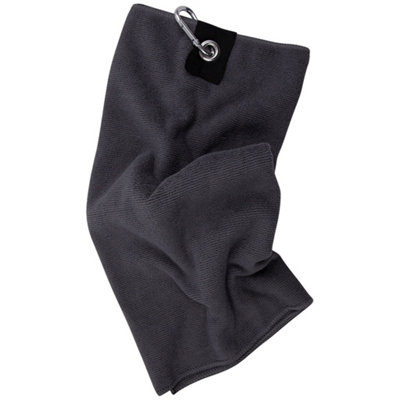 Towel City Unisex Dark Grey Microfibre Golf Towel In - Image 3