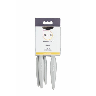 B&Q -  Essentials Gloss Paint Brush Set (Pack Of 5) White (One Size)