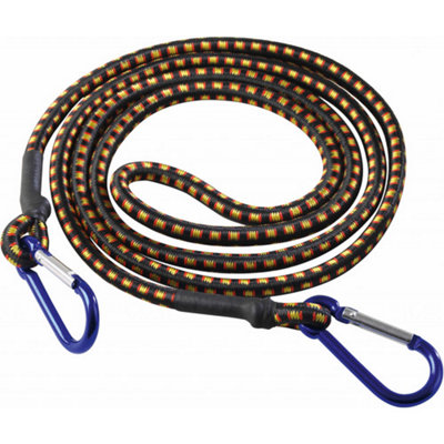 Supatool Bungee Cord With Carabiner Hooks Black/blue (120 X 0.8Cm) from B&Q