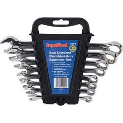 Supatool Chrome Combination Spanner Set (8 Pieces) Chrome (One Size) from B&Q