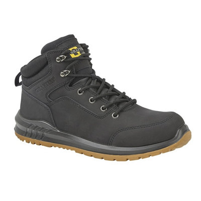 Grafters Mens Action Nubuck Safety Ankle Boots Black (11 Uk) from B&Q
