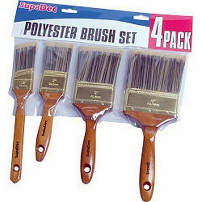 Supadec Polyester Brush Set (4 Pack) Brown (One Size) from B&Q