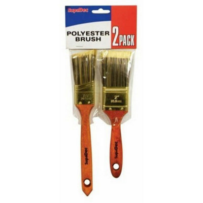 B&Q Supadec Polyester Brush Set (2 Pack) (One Size) Brown/Gold/Black
