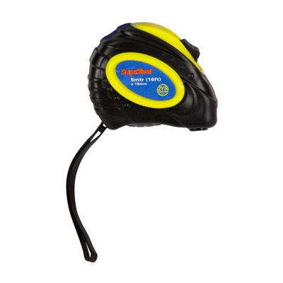Supatool Rubberised Metric/imperial Tape Measure Black/yellow (5M X 19mm) from B&Q