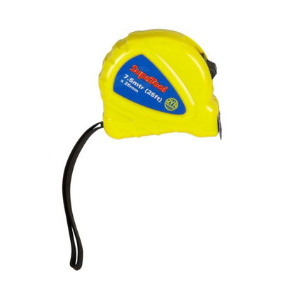 Supatool Plastic Case Tape Measure Yellow (7.5M X 25mm) from B&Q