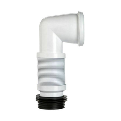 B&Q White Make Flexible Wc Pan Connector With 90 Degree Bend (One Size)