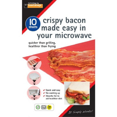Toastabags Crispy Bacon Sheets (Pack Of 10) Red/white (10Pac) from B&Q