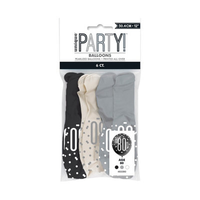  - Unique Party Glitz Latex Balloons (Pack Of 6) 80 (One Size)