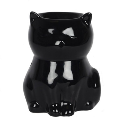  - Something Different Cat-Shaped Oil Burner Black (One Size)