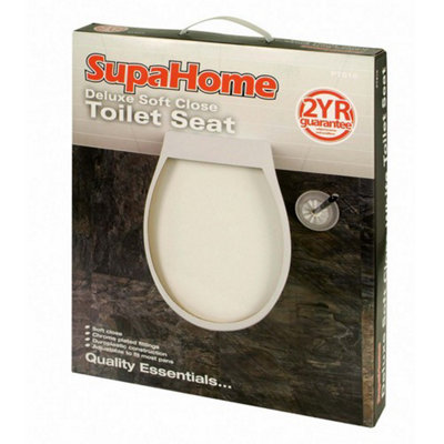 Supahome Deluxe Soft Close Toilet Seat White (One Size) from B&Q
