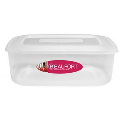Beaufort Rectangular Plastic Food Container Clear (One Size) from B&Q