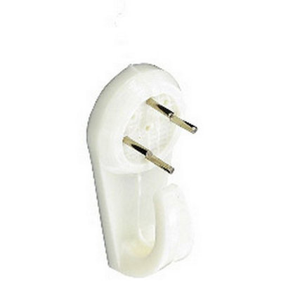 Securit Hard Wall Picture Hooks (Pack Of 2) White (40mm) from B&Q