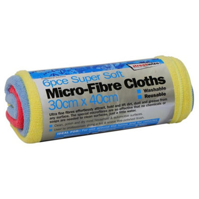 Streetwize Microfibre Towels (Pack Of 6) Multicoloured (One Size) from B&Q