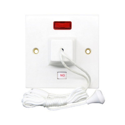Dencon 45A Ceiling Pull Switch With Neon Indicator To Bsen 60669 White (One Size) from B&Q