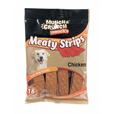 Munch & Crunch Meaty Chicken Strips Dog Treat (Pack Of 18) May Vary (One Size) from B&Q
