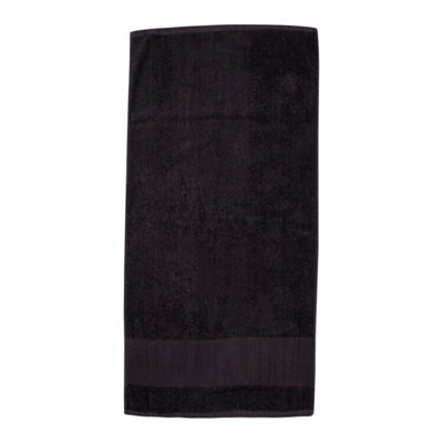 Towel City Printable Border Bath Towel Black (One Size) from B&Q