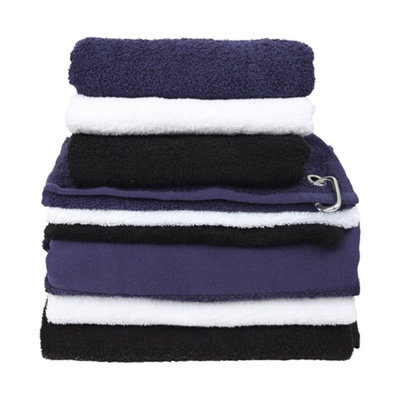 Towel City Printable Border Bath Towel Navy (One Size) from B&Q
