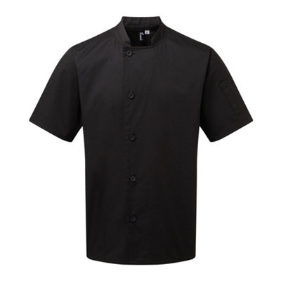 Premier Adults Unisex Essential Short Sleeve Chefs Jacket from B&Q