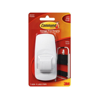 Command Damage Free Utility Hook White (One Size) from B&Q