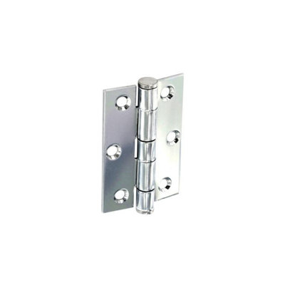 Securit Button Tip Butt Hinges (Pack Of 2) Polished Chrome (One Size) from B&Q