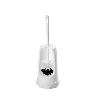 Supahome Semi Enclosed Toilet Brush & Holder White (One Size) from B&Q