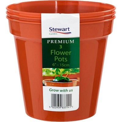 Stewart Brown Premium Flower Pots (Pack Of 3) (One ) Size 3