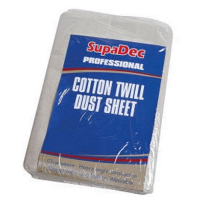 Supadec Cotton Twill Dust Sheet White (3.6 X 2.7M) from B&Q