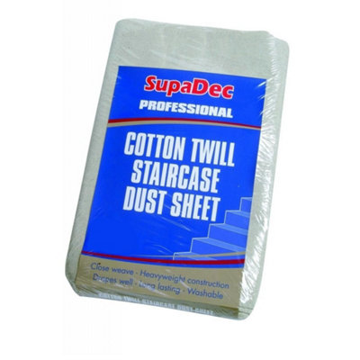 Supadec Cotton Twill Staircase Dust Sheet White (7.3 X 0.9M) from B&Q