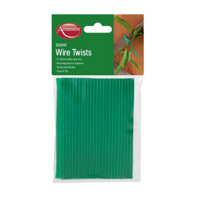 Ambador Garden Wire Twists (Pack Of 100) Green (One Size)