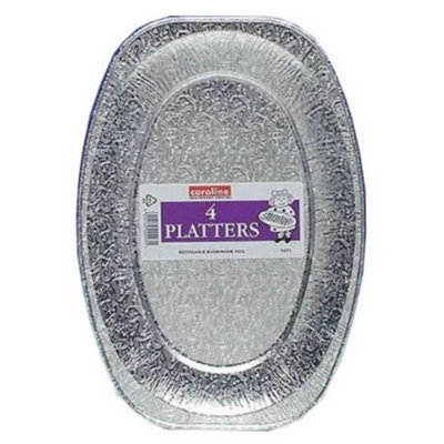Caroline Foil Platter (Pack Of 3) Silver (43Cm) from B&Q