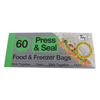 Tidyz Press & Seal Food & Freezer Bags (Pack Of 60) May Vary (One Size) from B&Q