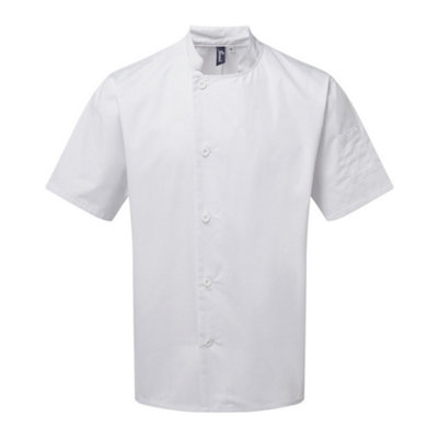 Premier Adults Unisex Essential Short Sleeve Chefs Jacket from B&Q