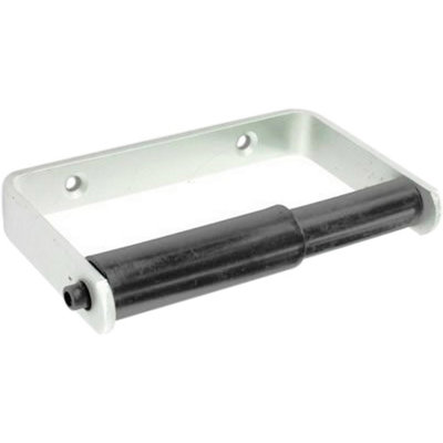 Securit Toilet Roll Holder Satin White/black (One Size) from B&Q