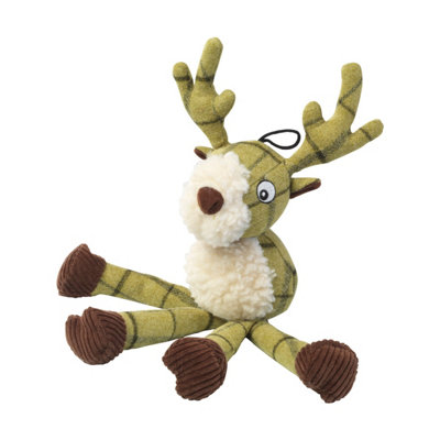 House Of Paws Plush Tweed Stag Long Legs Dog Toy Green (One Size) from B&Q