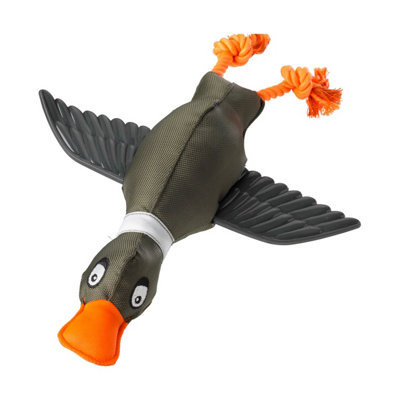 House Of Paws Duck Thrower With Wings Dog Toy Khaki (One Size) from B&Q