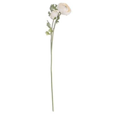 B&Q -  Artificial Single Short Stem Ranunculus Soft Cream (One Size)
