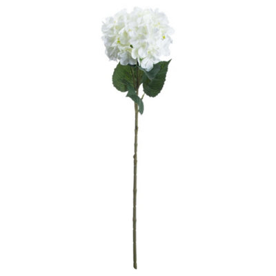 B&Q -  Artificial Single Stem Hydrangea White (One Size)