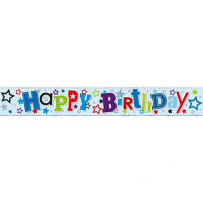 Simon Elvin Foil Birthday Banner (Pack Of 6) Multicoloured (2.5M) from B&Q