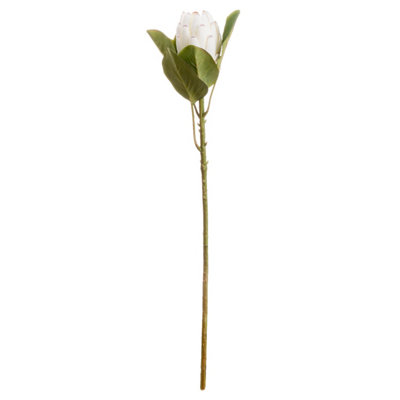 Hill Interiors Artificial Closed Protea Flower (One Size) White