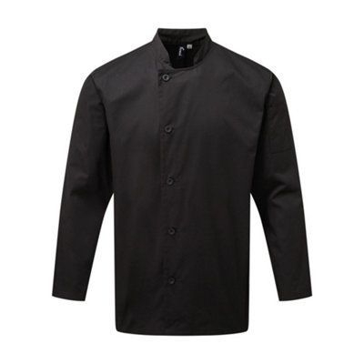 Premier Unisex Adults Chefs Essential Long Sleeve Jacket from B&Q