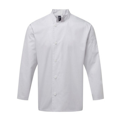 Premier Unisex Adults Chefs Essential Long Sleeve Jacket from B&Q
