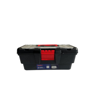 Supatool Toolbox With Organiser Lid Black (One Size) from B&Q