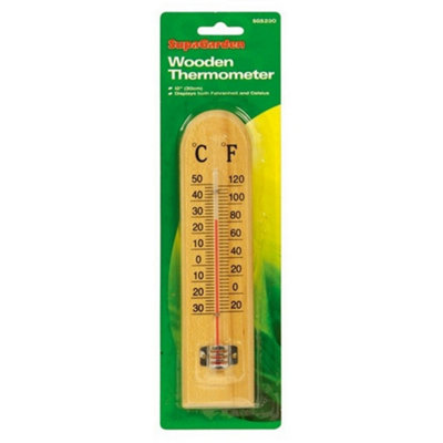 Supagarden Wooden Thermometer Brown (30Cm) from B&Q