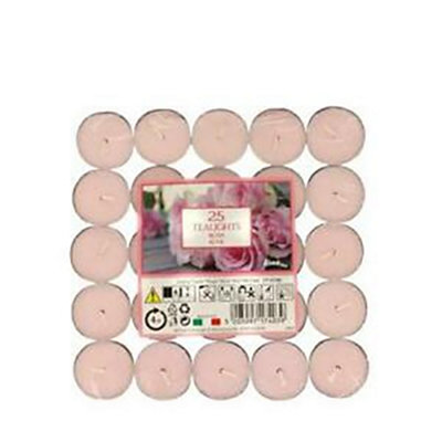 Prices Candles Scented Tealights (Pack Of 25) Rose (One Size) from B&Q
