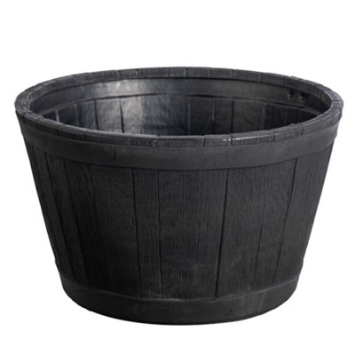 Strata Round Oak Effect  Barrel Planter from B&Q